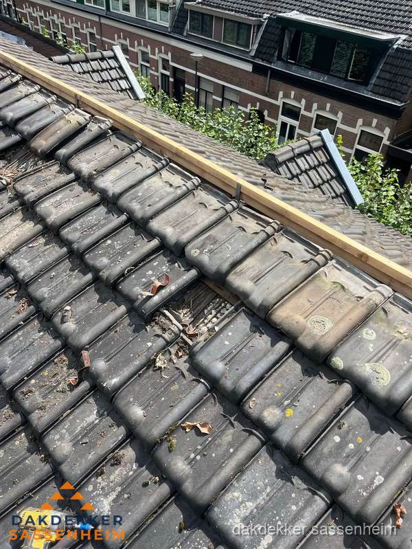 Dakonderhoud aan schuin pannendak met nokvernieuwing in Sassenheim Dakonderhoud aan schuin pannendak met nokvernieuwing in Sassenheim